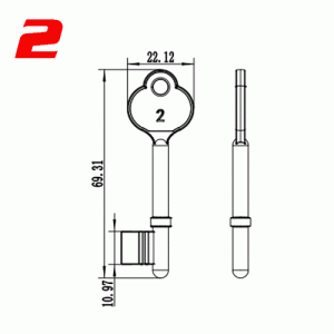 S-017 2 Zinc alloy key blank for door locks