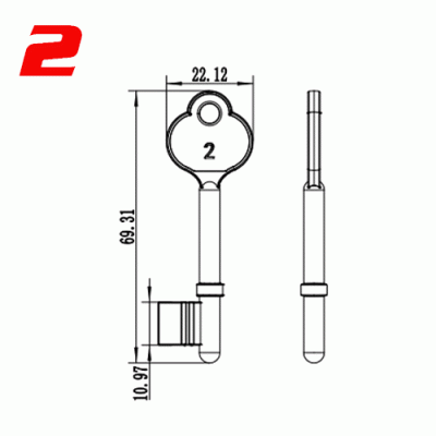 S-017 2 Zinc alloy key blank for door locks