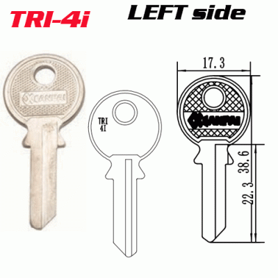 T-044 Steel Iron TRI7I door key blank LEFT side Wholesale