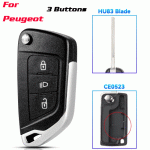 CKS-446 Modified Car Key Case For Peugeot 3 Buttons HU83 blade