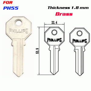 F-075 Brass Thickness 1.8 mm PH55 door key Blanks