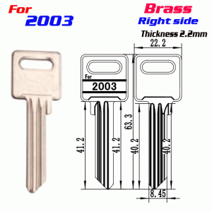 M-093 Brass Thickness 2.2mm 2003 door key blanks Right side
