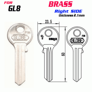 F-165 brass Thickness 2.0mm GL8 door key Blank Right SIDE