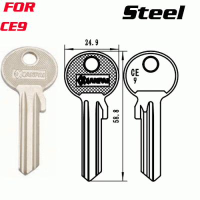 M-059 Steel CE9 Right side key blanks quality supplier