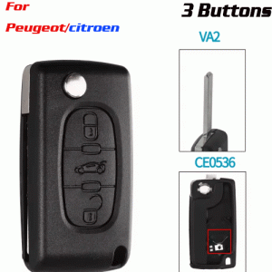 CKS-422 3 Buttons Remote Car Key Shell For Peugeot VA2