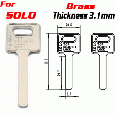 P-601 Brass Thickness 3.1 MM Solo House key Blanks suppliers
