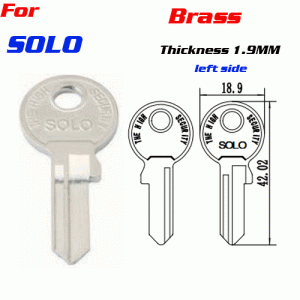 F-027 Thickness 1.9mm SOLO door key Blanks Wholesale LEFT SIDE