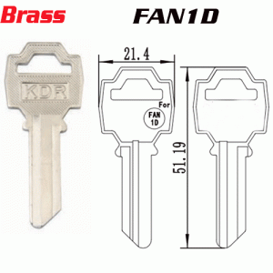 F-018 Brass FAN1D door key Blank Supplier