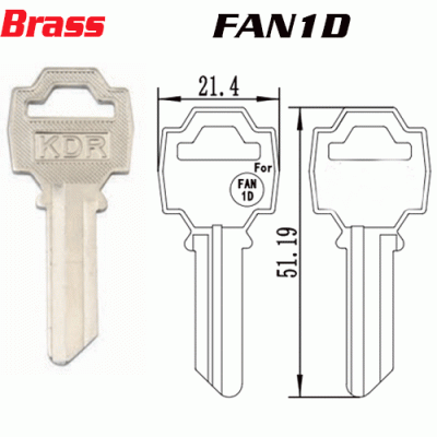 F-018 Brass FAN1D door key Blank Supplier