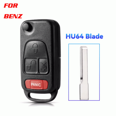 CKS-26 Flip Remote Key shell 4 Button for Mercedes Benz hu64