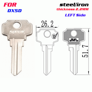 F-265 Steel Thickness 2.0mm DX5D door key blanks left side