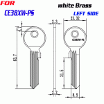 J-044 White Brass CE38XW-PS key blanks Right side