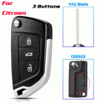 CKS-449 Modified Car Key Case For Peugeot 3 Buttons VA2 blade