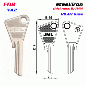F-268 Steel Thickness 2.0mm VA2 door key blanks Right side
