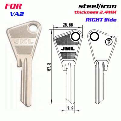 F-268 Steel Thickness 2.0mm VA2 door key blanks Right side