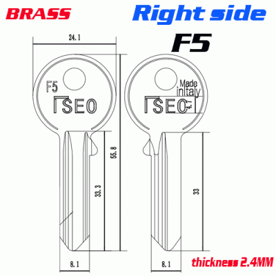 M-052 Brass F5 Key blanks ready stock supplier