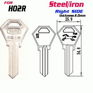 F-167 Steel Thickness 2.0mm GL8 door key Blank Right SIDE