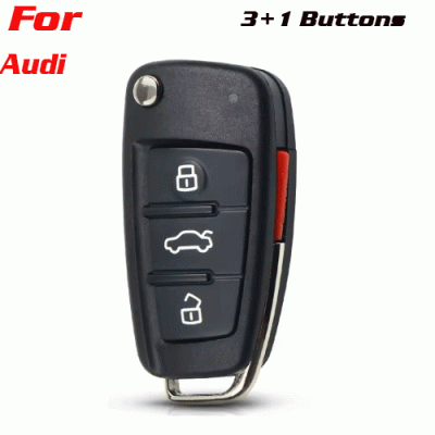 CKS-281 3+1 Button Remote Flip Car Key Case Shell For Audi