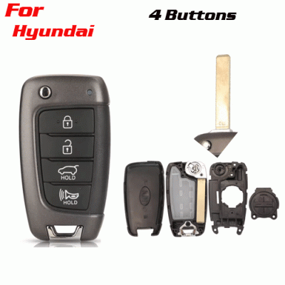 CKS-412 Flip Smart Remote Car Key Shell for Hyundai 4 Buttons