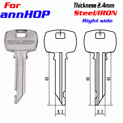 F-354 Steel Thickness 2.4mm annHOP door key blanks RIGHT Side