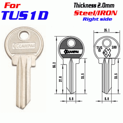 F-330 Steel Thickness 2.0mm TUS1D door key blanks