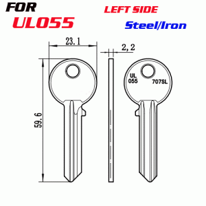 J-029 Steel Iron Thickness 2.2mm UL055 House key Blanks LEFT