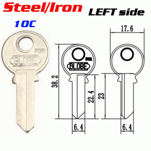 T-035 Steel Iron 10c door key blank left side Wholesale