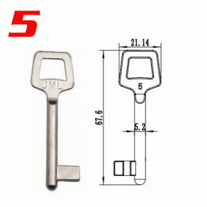 S-009 5 Zinc alloy key blank for door locks