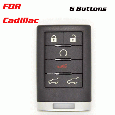CKS-90 Remote Car Key Shell Case With 6 Buttons for Cadilla