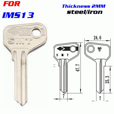 F-034 Steel Thickness 2mm IMS13 door key Blanks Wholesale