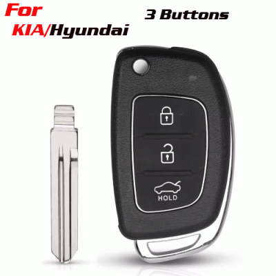 CKS-383 Flip Remote Car Key Shell Case For Hyundai 3 Buttons