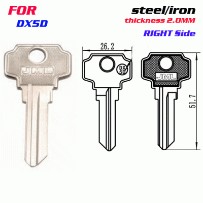 F-266 Steel Thickness 2.0mm DX5D door key blanks Right side