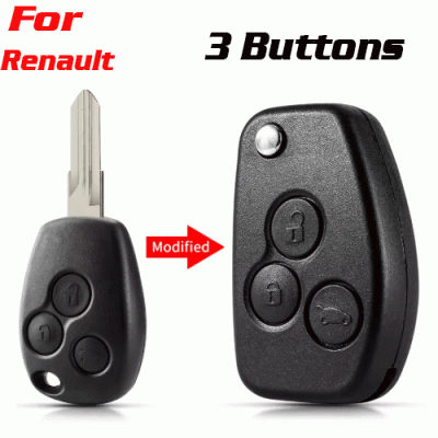 CKS-297 Modified Key Shell For Renault 3 Buttons