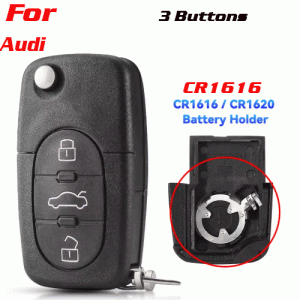 CKS-274 Flip Remote Key shel For Audi 3 Buttons 1616 battery