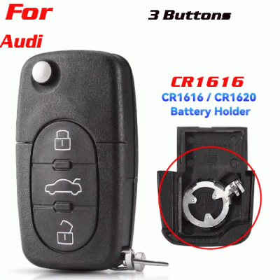CKS-274 Flip Remote Key shel For Audi 3 Buttons 1616 battery