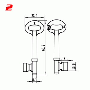 S-013 2 Zinc alloy key blank for door locks