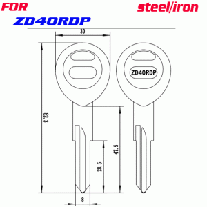 J-139 Steel Iron Plastic ZD40RDP key blanks suppliers