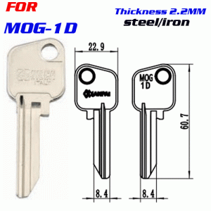 F-046 Steel Thickness2.2mm MOG-1D door key Blanks Wholesale