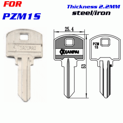 F-038 Steel Thickness 2.2mm PAZ1S door key Blanks Wholesale
