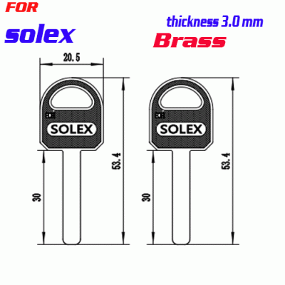 F-252 Brass Thickness 3.0mm SOLEX door key blanks