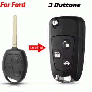 CKS-124 3 Buttons Car Modified Flip Remote Key Shell FOR FORD