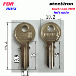 F-258 Steel Thickness 2mm RO5i door key blanks LEFT side