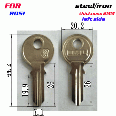 F-258 Steel Thickness 2mm RO5i door key blanks LEFT side