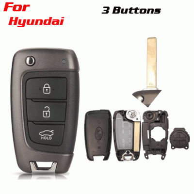 CKS-409 Flip Smart Remote Car Key Shell for Hyundai 3 Buttons
