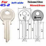 F-296 Steel Thickness 2.0mm 45-2 door key blanks LEFT SIDE