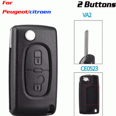 CKS-424 2 Buttons Remote Car Key Shell For Peugeot VA2