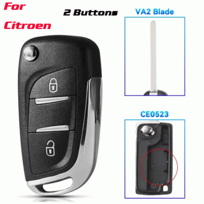 CKS-441 Modified Version Car Key For Peugeot 2 Buttons VA2