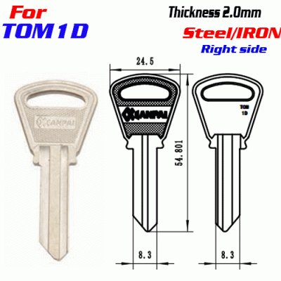 F-306 Steel Thickness 2.0mm tom1d door key blanks