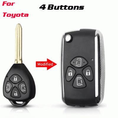 CKS-485 4 Buttons Updated Folding Car Key Case For Toyota