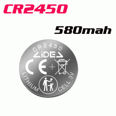 PAN-13 CR2450 3V Lithium Battery 580mAh High Capacity